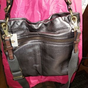 New Pewter Fossil Bag